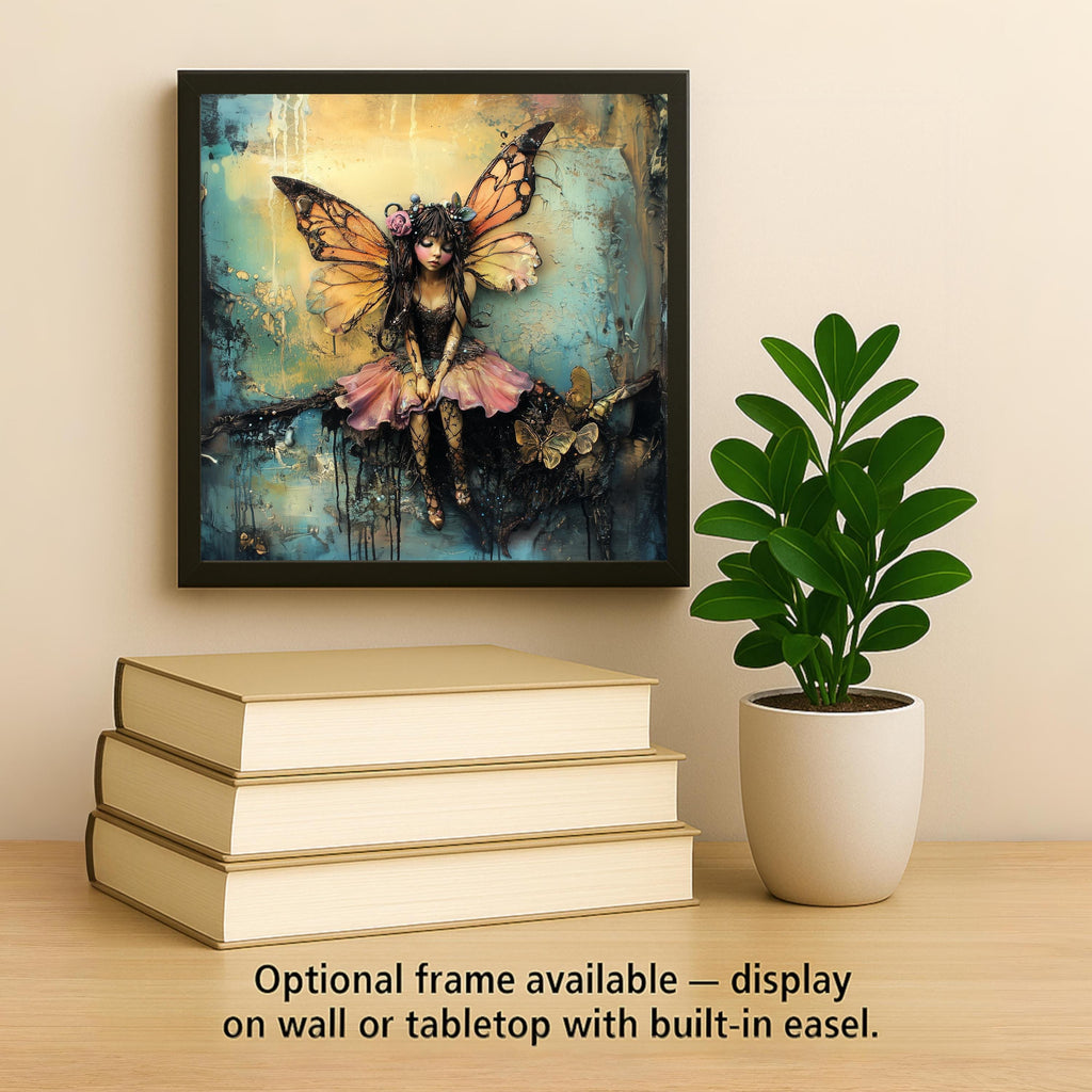 Coquette Fairy Ceramic Art Tile: Whimsical Wall Decor Cottagecore Gift Fantasy Home Decor Wall Art