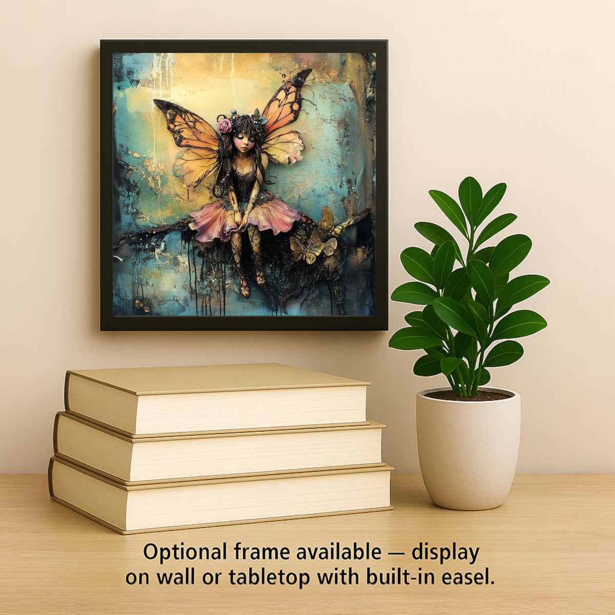 Coquette Fairy Ceramic Art Tile: Whimsical Wall Decor Cottagecore Gift Fantasy Home Decor Wall Art