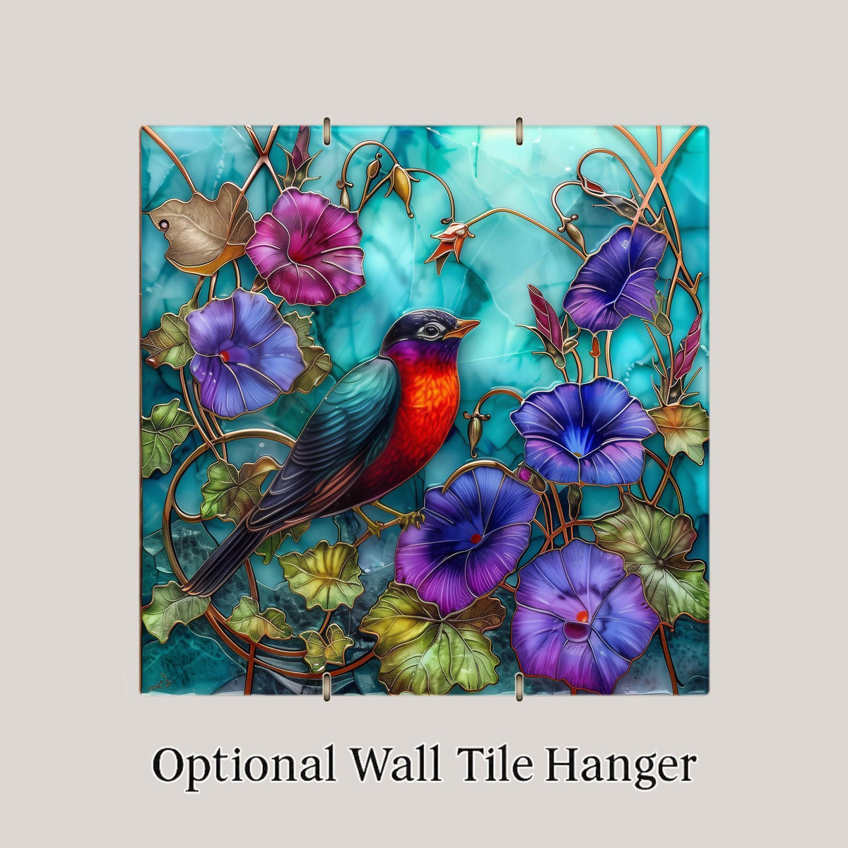Robin Wall Art Ceramic Tile Bird Lover Gift Garden Decor Red Robin Art Nature Gift Bathroom Bird Tile