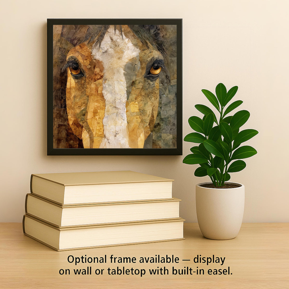 Horse Wall Art Ceramic Tile Stained Glass Style Western Gift Rustic Portrait Decor Nature Art