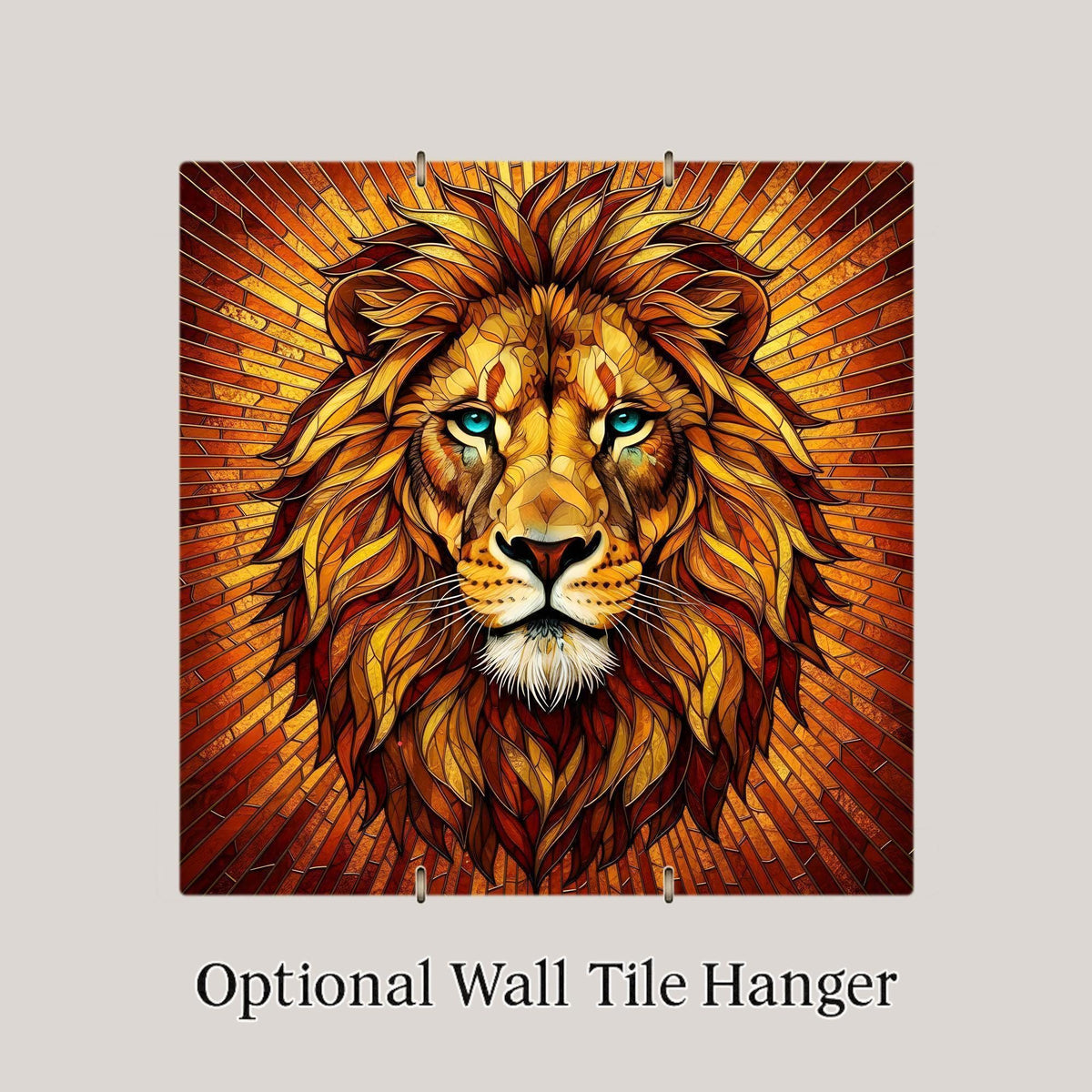 Lion Wall Art Ceramic Tile – Wildlife Wall Art Ceramic Tile – Bold Safari Decor, Masculine Office Decor, Animal Home Decor