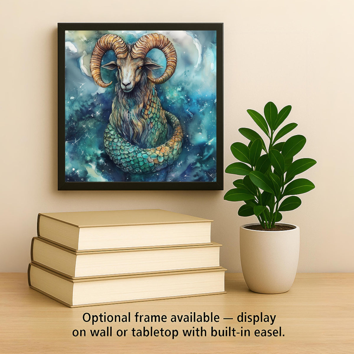 Capricorn Zodiac Wall Art Ceramic Tile Stained Glass Style Astrology Birthday Gift Star Sign Decor Art