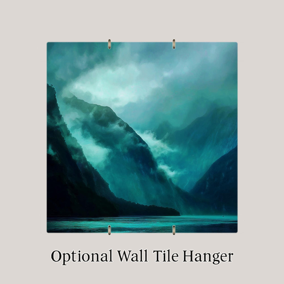 Norwegian Fjord Wall Art Ceramic Tile Scandinavia Gift Misty Mountain Decor Nordic Coastal Art Travel Gift Tile