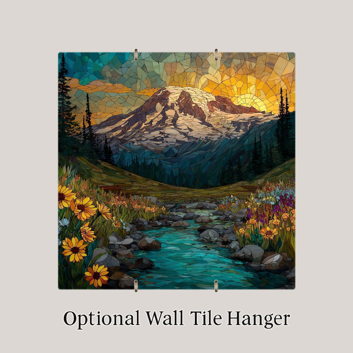 Mount Rainier Wall Art Ceramic Tile Pacific Northwest Gift Washington Decor PNW Art Nature Lover Gift Tile
