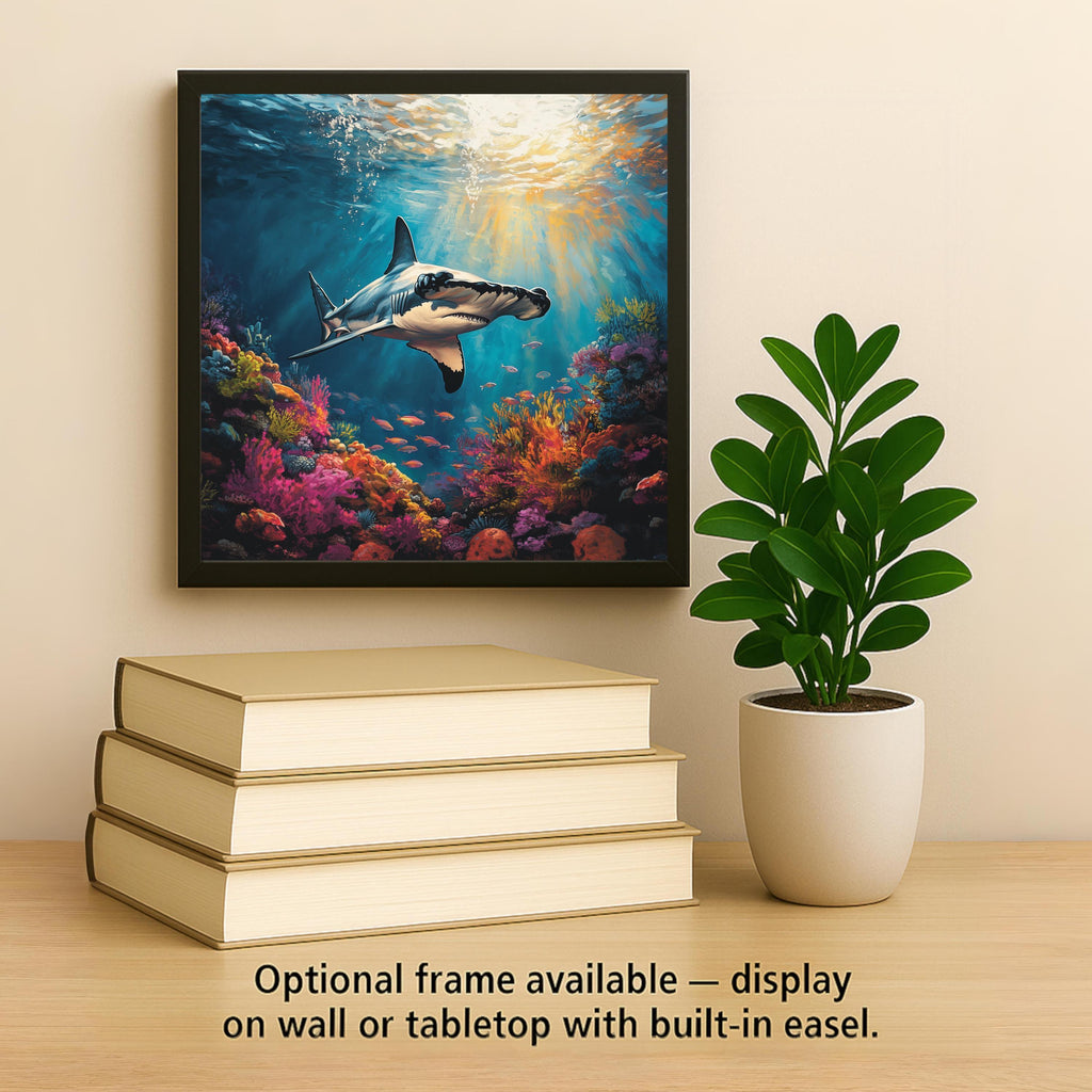 Hammerhead Shark Ceramic Art Tile: Coastal Wall Decor Beach House Accent Ocean Home Decor Wall Art