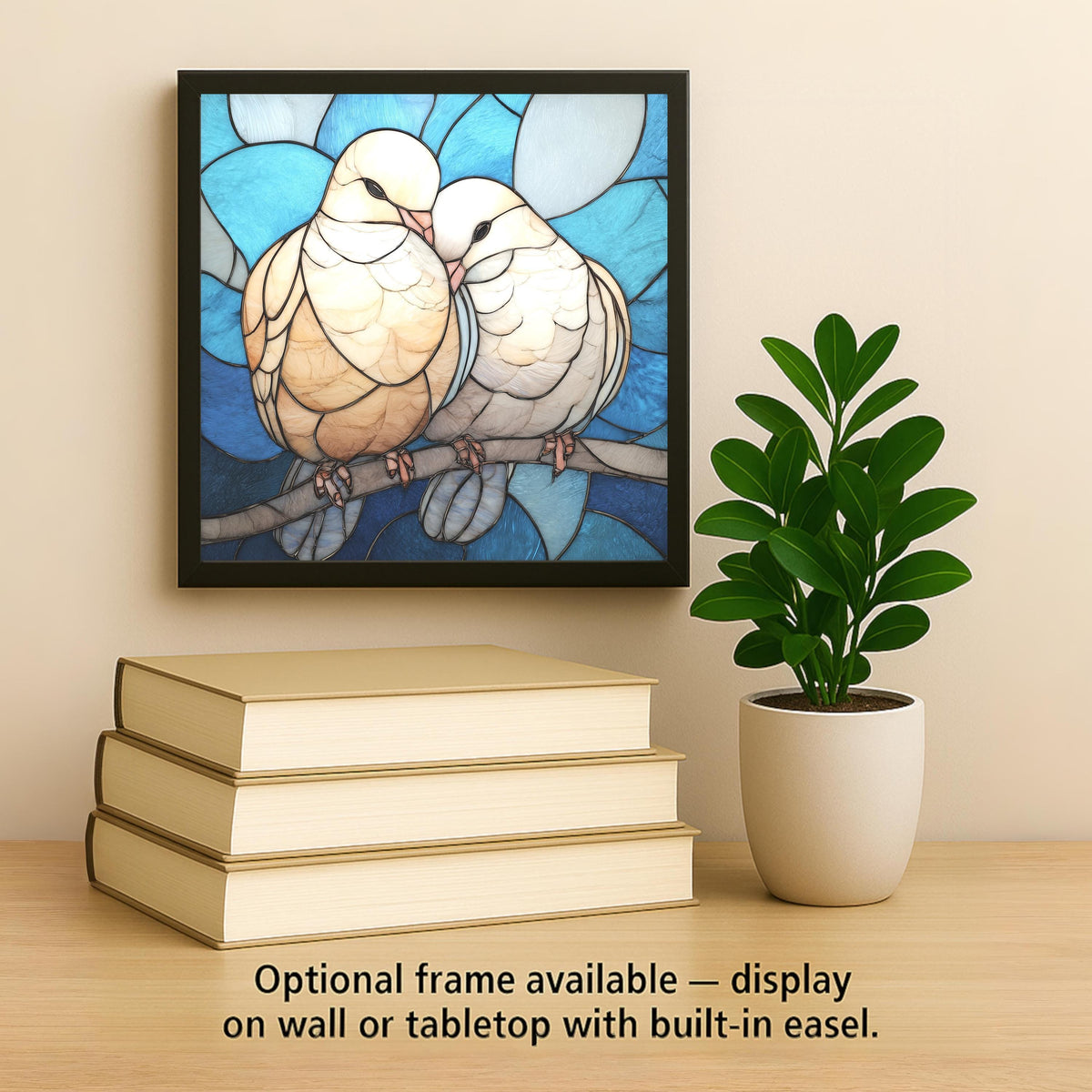 Love Birds Ceramic Tile Wall Art – Dove Couple Symbolic Wall Decor, Bonding Partnership Art, Meaningful Anniversary Gift
