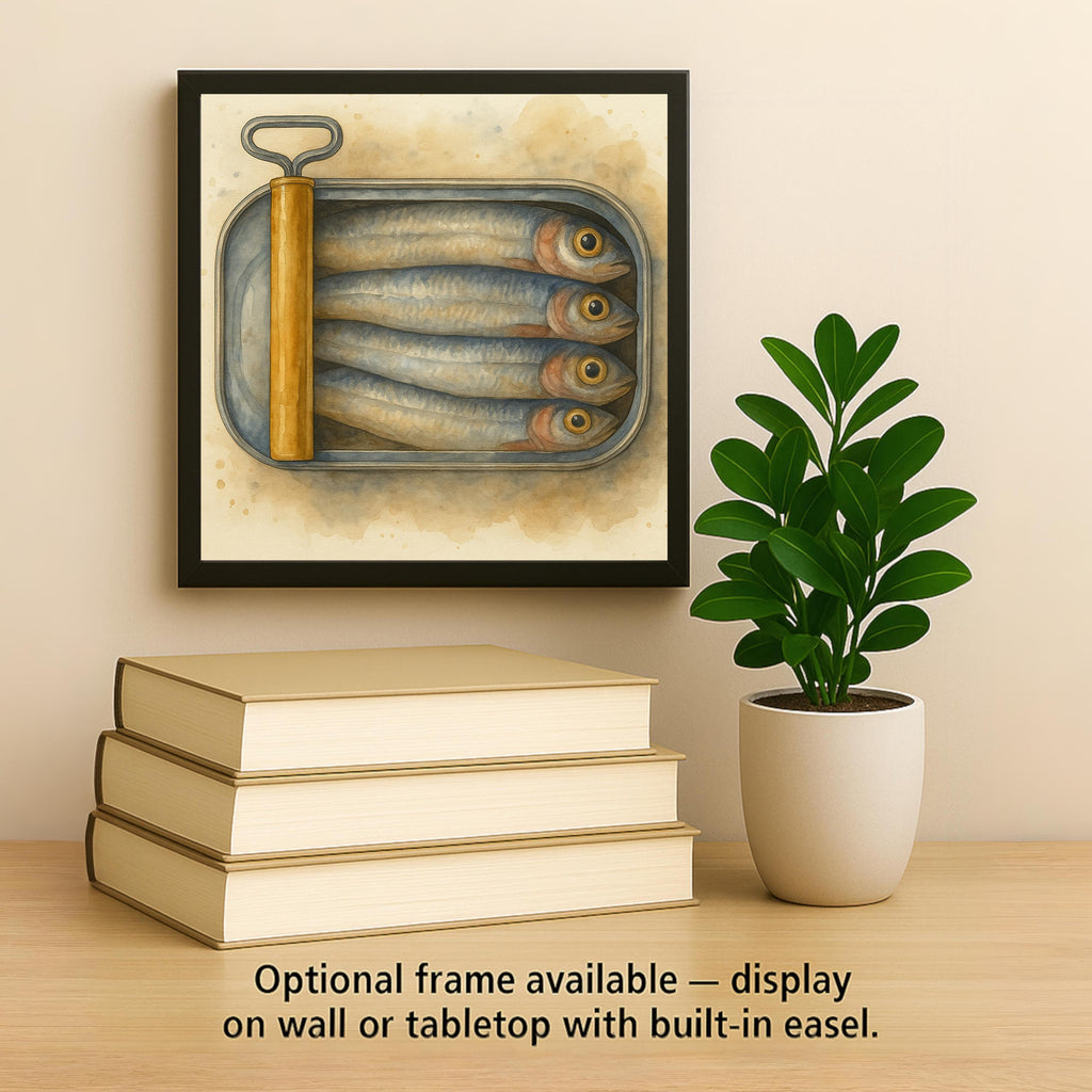 Sardine Can Ceramic Art Tile: Coastal Wall Decor Beach House Accent Ocean Home Decor Wall Art