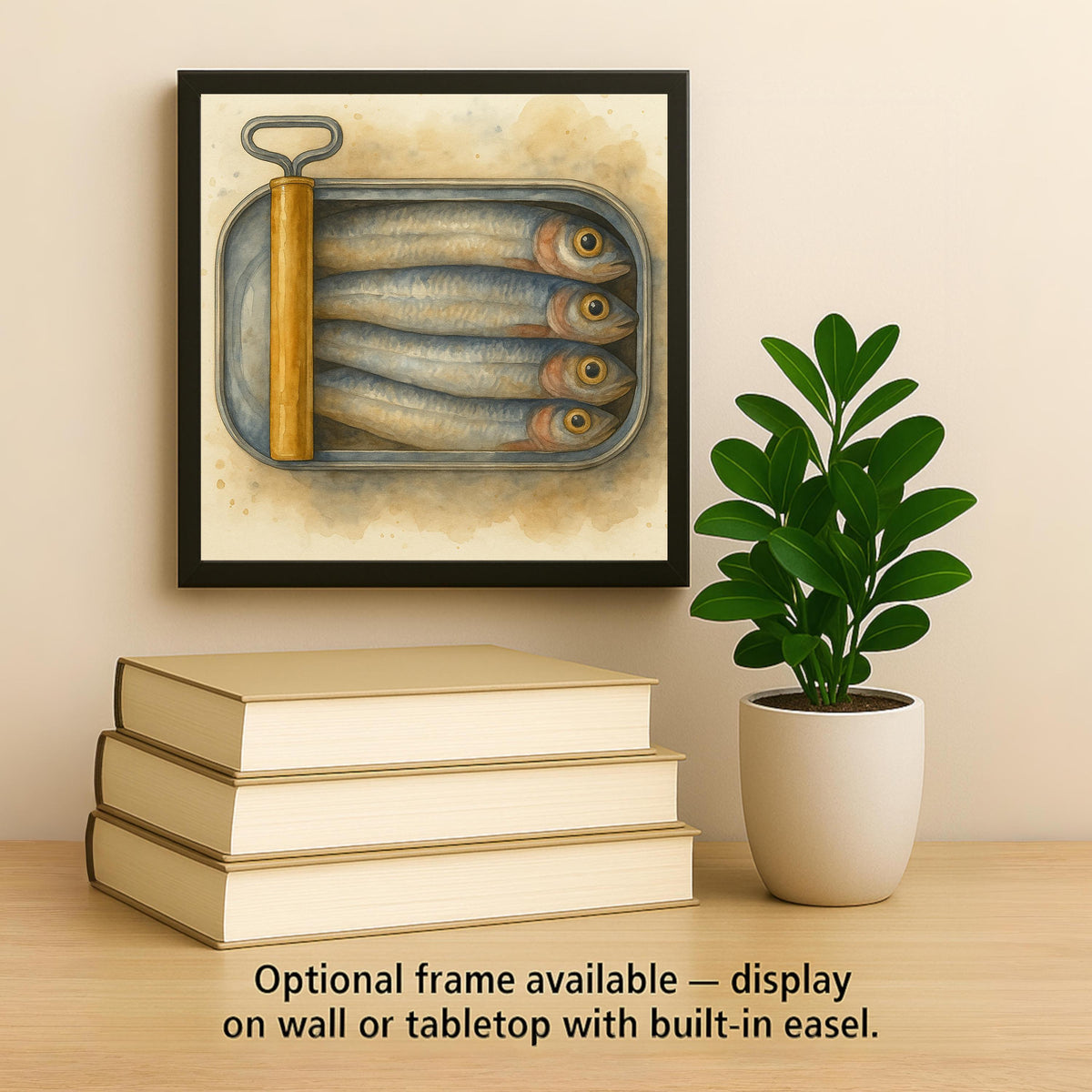 Sardine Can Ceramic Art Tile: Coastal Wall Decor Beach House Accent Ocean Home Decor Wall Art