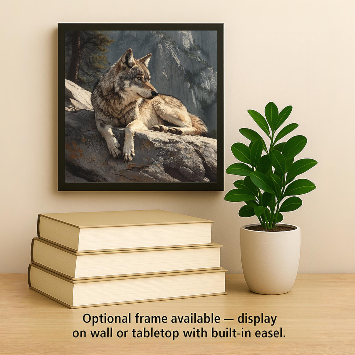 Grey Wolf Wall Art Ceramic Tile Wildlife Gift Cabin Lodge Decor Wolf Lover Gift for Him Memorial Nature Art Rustic Woodland Forest