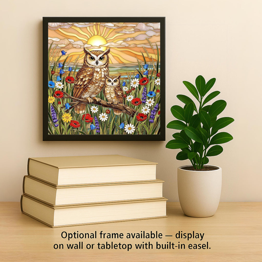 Owl Ceramic Tile Wall Art Rustic Cabin Woodland Wildlife Lodge Forest Bird Nature Home Decor