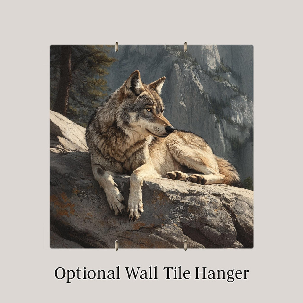 Grey Wolf Wall Art Ceramic Tile Wildlife Gift Cabin Lodge Decor Wolf Lover Gift for Him Memorial Nature Art Rustic Woodland Forest