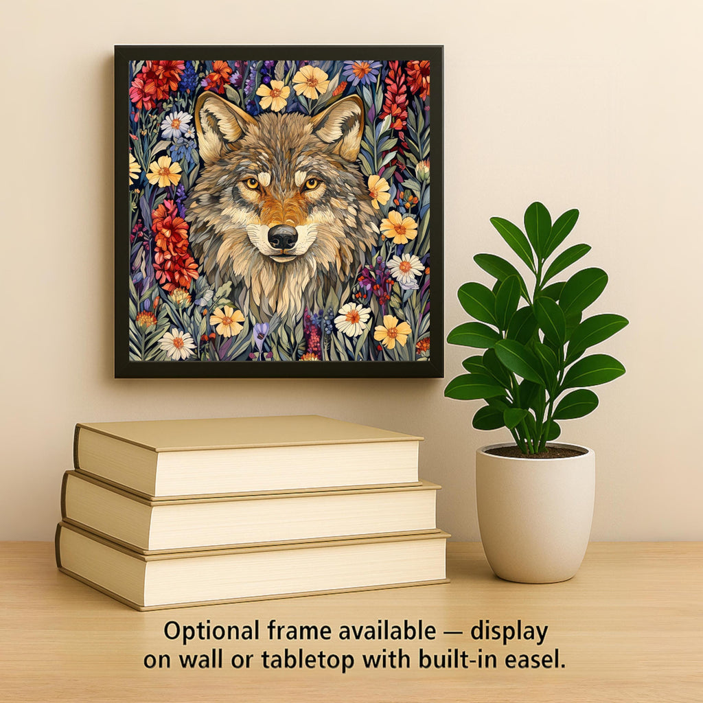Wolf William Morris Ceramic Art Tile: Cabin Wall Decor Nature Lover Gift Woodland Home Decor Wall Art
