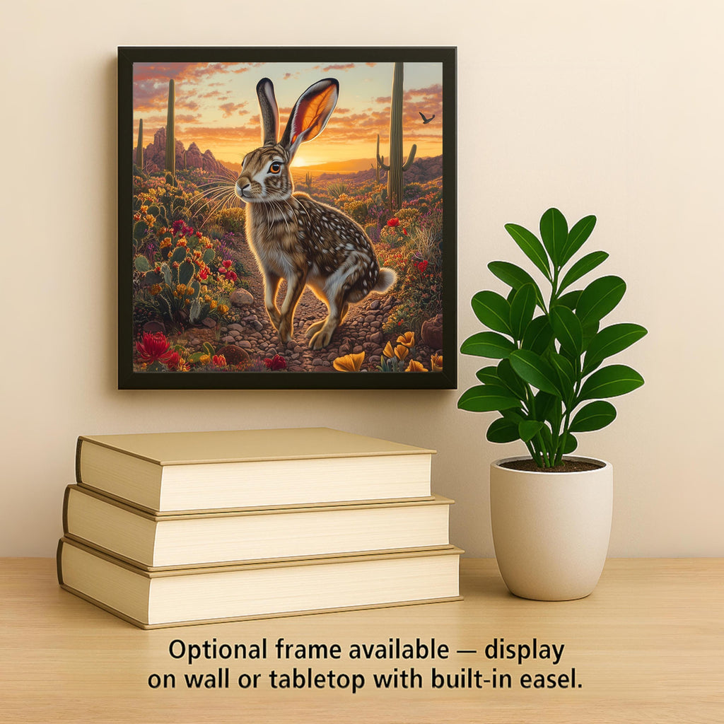 Desert Jackrabbit Wall Art Ceramic Tile Southwest Decor Arizona Wildlife Gift Sonoran Desert Art