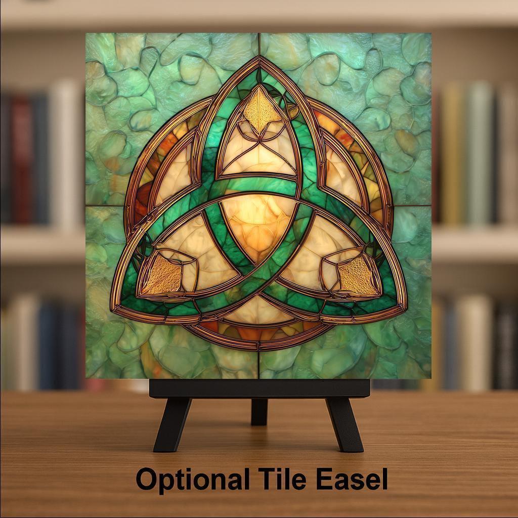 Trinity Knot Wall Art Ceramic Tile Celtic Gift Triquetra Decor Spiritual Home Art Irish Heritage Gift Tile