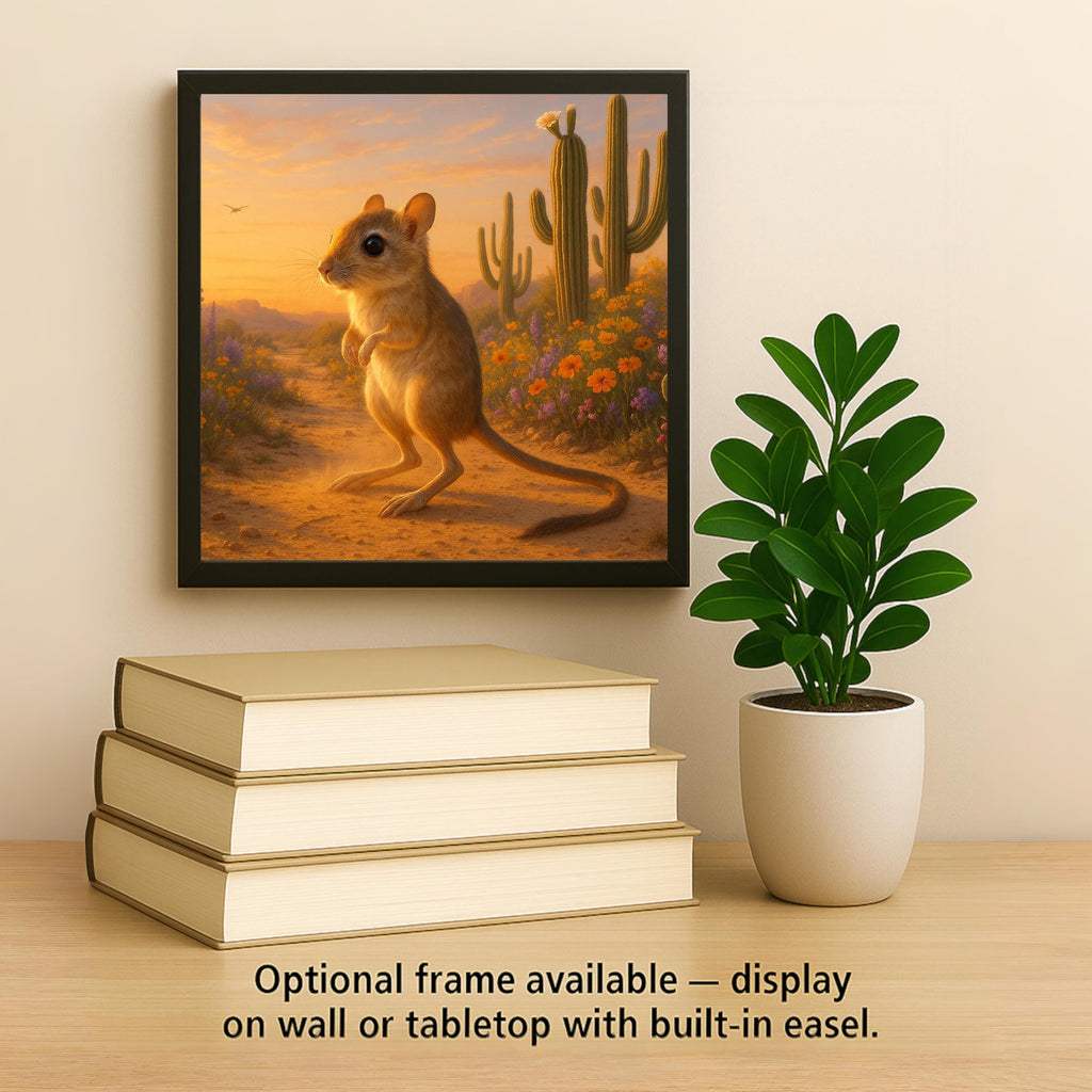 Kangaroo Rat Wall Art Ceramic Tile Stained Glass Style Southwest Wildlife Gift Desert Nature Decor Art