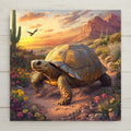 Desert tortoise ceramic tile art. Great for home decor and makes a great gift for turtle wall art.