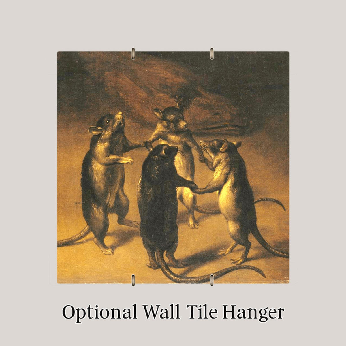 Gothic Ceramic Art Tile: Gothic Wall Decor Dark Academia Decor Fantasy Home Decor Wall Art Dance Of The Rats