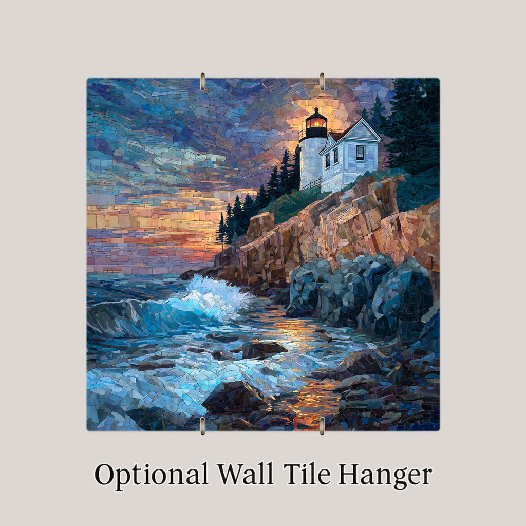 Bass Harbor Lighthouse Wall Art Ceramic Tile Maine Gift Acadia Decor New England Art Lighthouse Lover Gift Tile