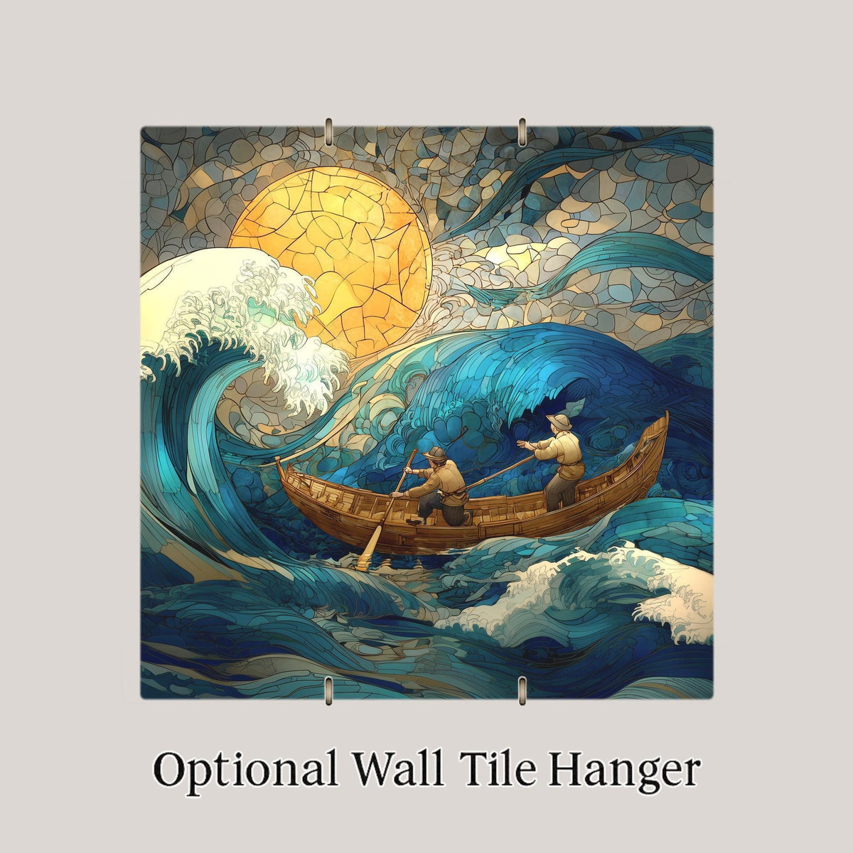 Fishermen Wall Art Ceramic Tile Nautical Decor Fishing Lover Gift Ocean Boat Decor