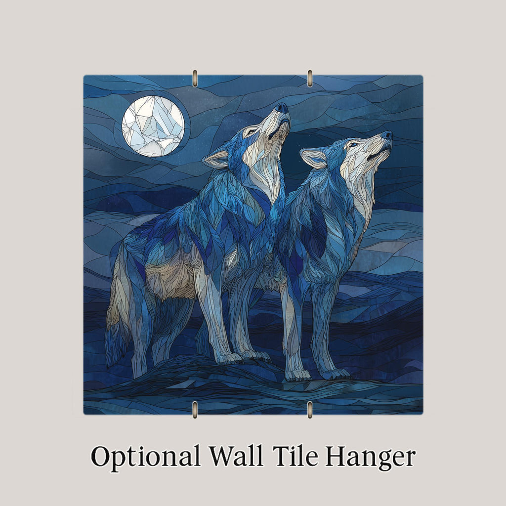 Wolf Pair Wall Art Ceramic Tile Wedding Gift Newlywed Decor Anniversary Couple Gift Romantic Wolf Tile