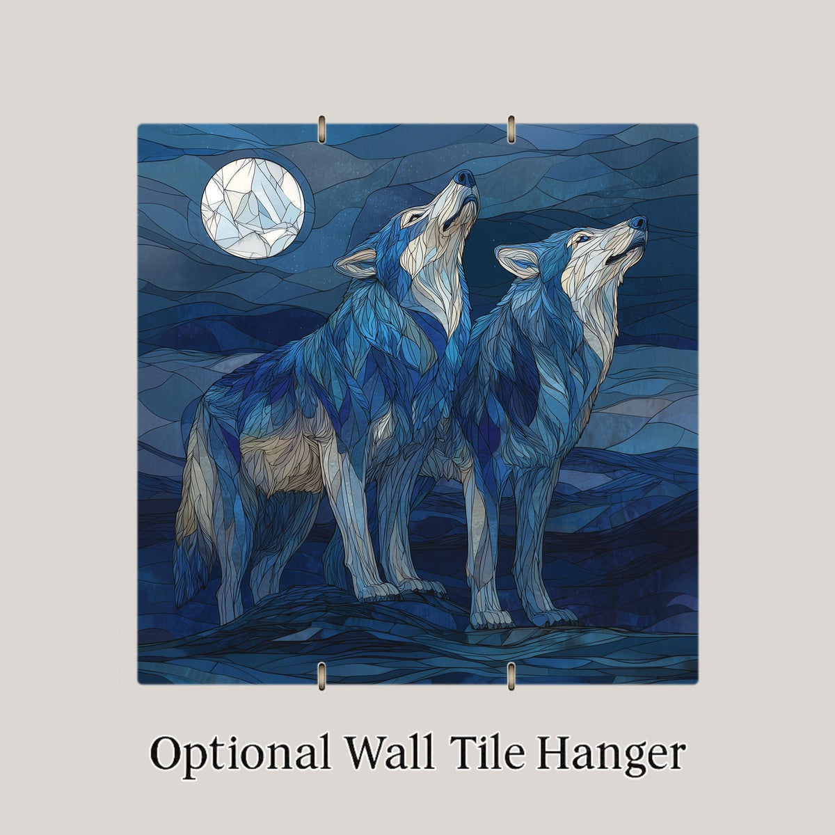 Wolf Pair Wall Art Ceramic Tile Wedding Gift Newlywed Decor Anniversary Couple Gift Romantic Wolf Tile