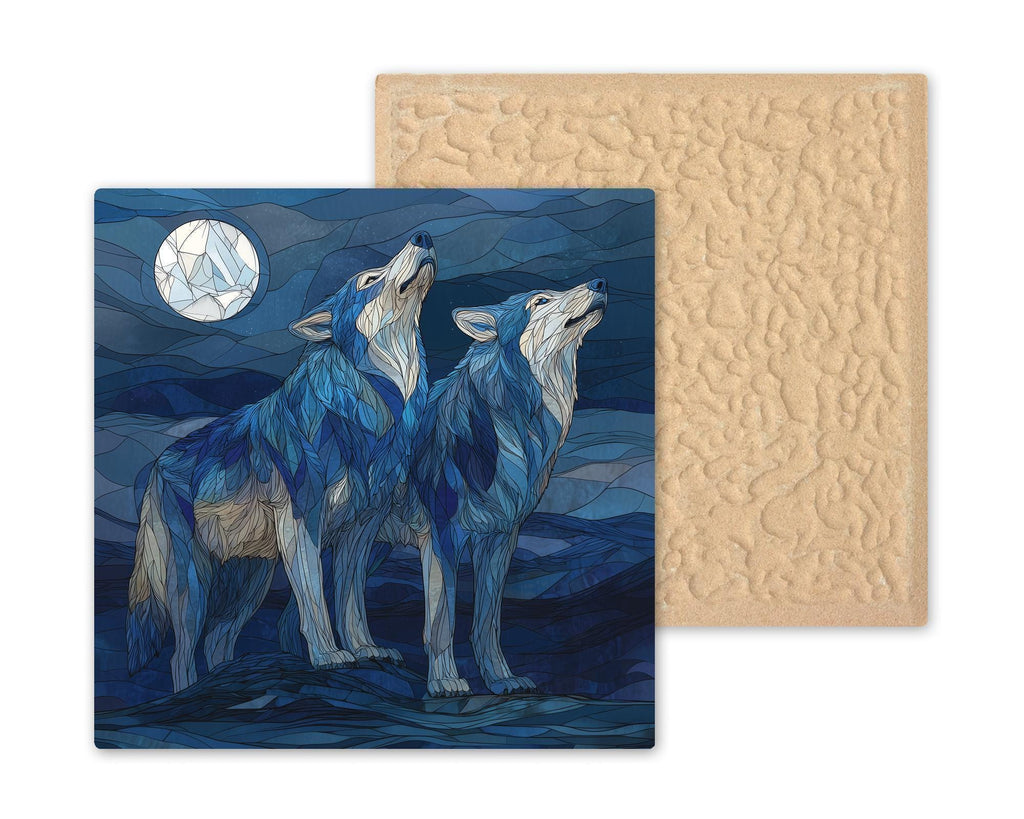 Wolf Pair Wall Art Ceramic Tile Wedding Gift Newlywed Decor Anniversary Couple Gift Romantic Wolf Tile