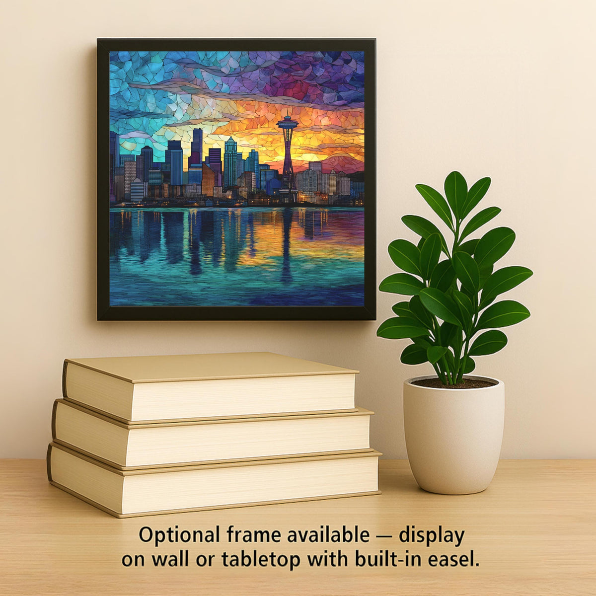 Seattle Skyline Ceramic Art Tile: Nature Wall Decor Art Lover Gift Home Decor Wall Art Pacific Northwest Space Needle Seattle Travel Art