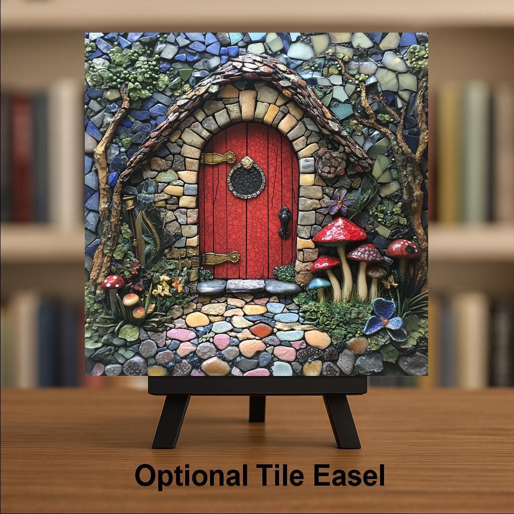 Fairy House Wall Art Ceramic Tile Whimsical Cottage Decor Fairy Garden Gift Magical Woodland Wall Decor Accent Tile