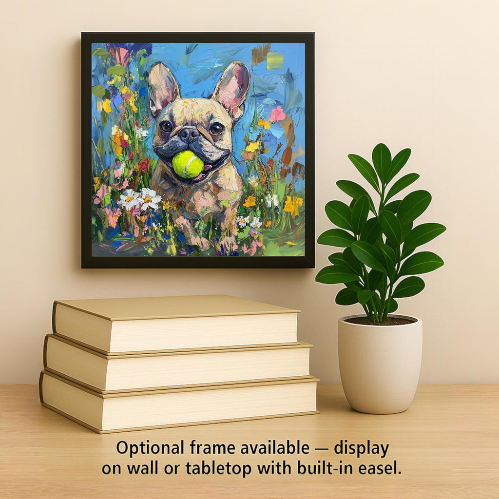 French Bulldog Wall Art Ceramic Tile – Let’s Play Fetch – French Bulldog Gift – Dog Lover Wall Decor – Frenchie Decor