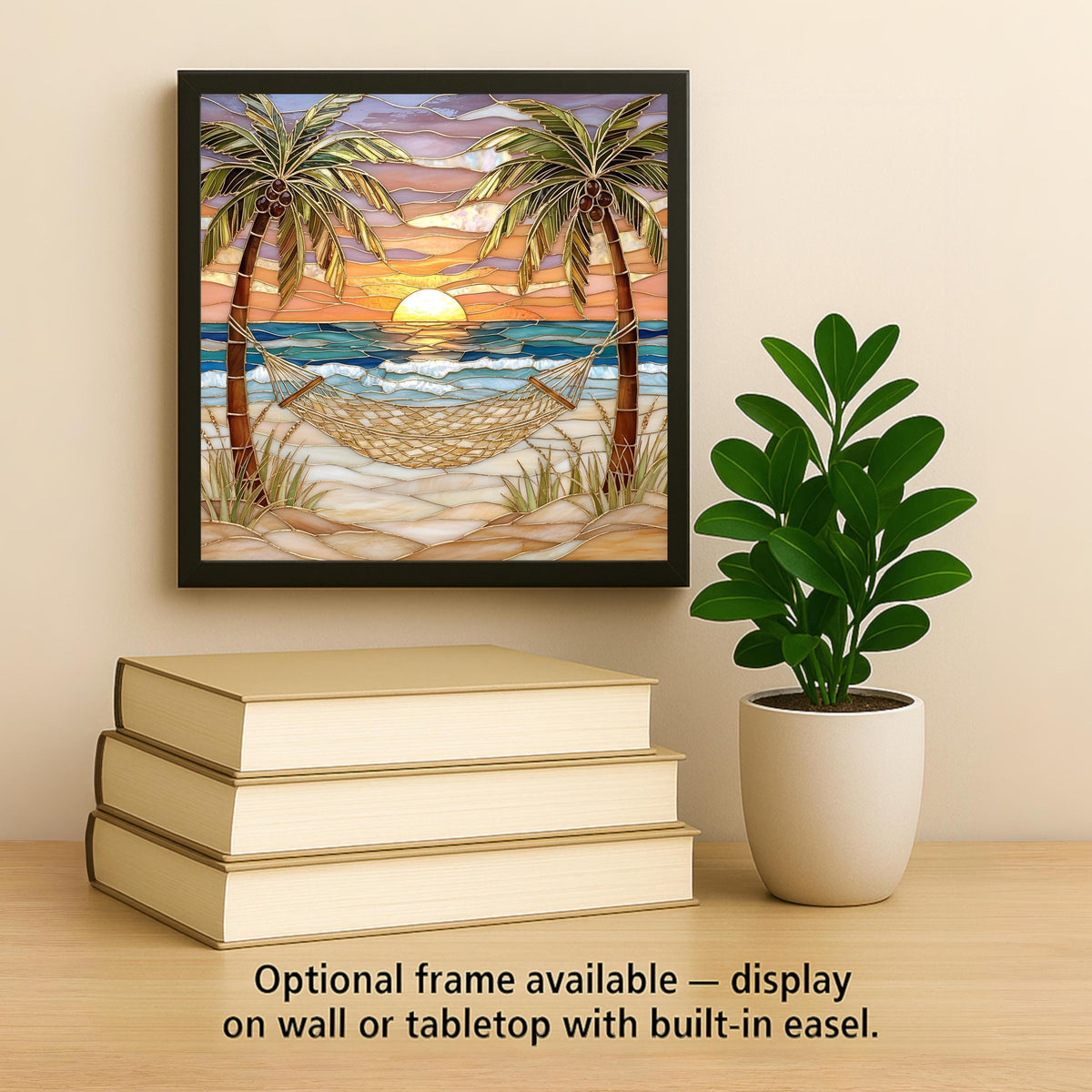 Coastal Sunset Ceramic Art Tile: Coastal Wall Decor Beach House Accent Ocean Home Decor Wall Art Tropical Sunset Beach House Coastal Natu