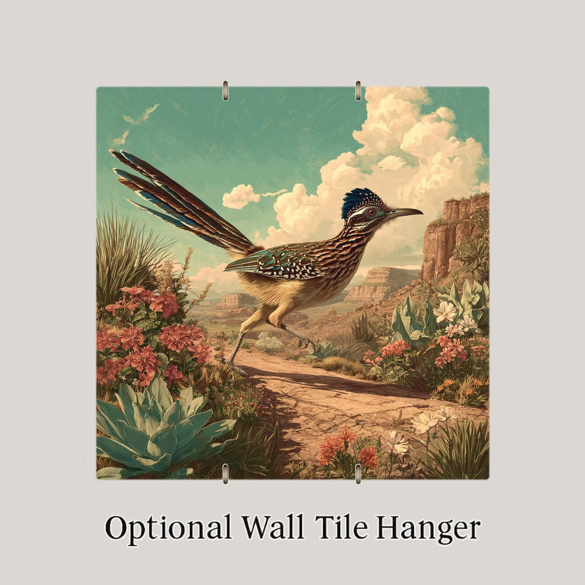 Roadrunner Wall Art Ceramic Tile Southwest Gift Desert Bird Art Place Identity Nature Gift Southwest Wildlife Art