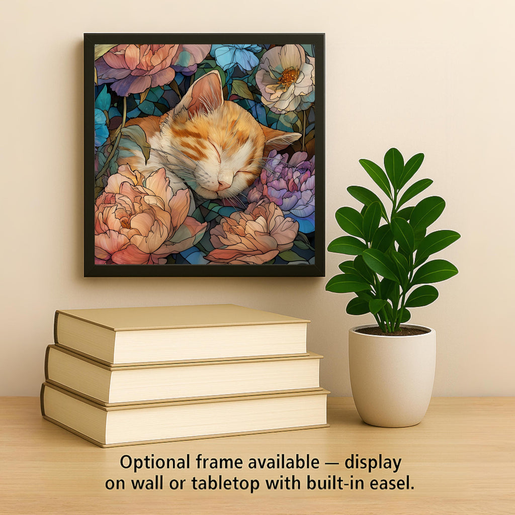 Tabby Cat Wall Art Ceramic Tile Cat Lover Gift Cozy Home Decor Cat Portrait Tile Art