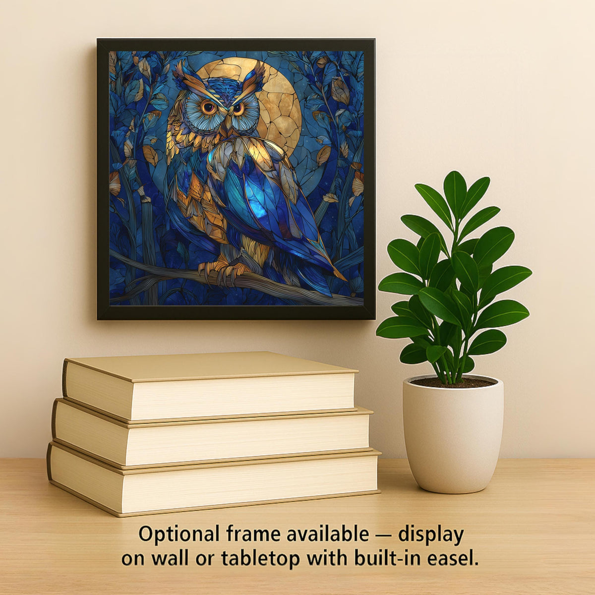 Owl Wall Art Ceramic Tile Woodland Gift Nature Forest Decor Owl Lover Art Night Gift Tile