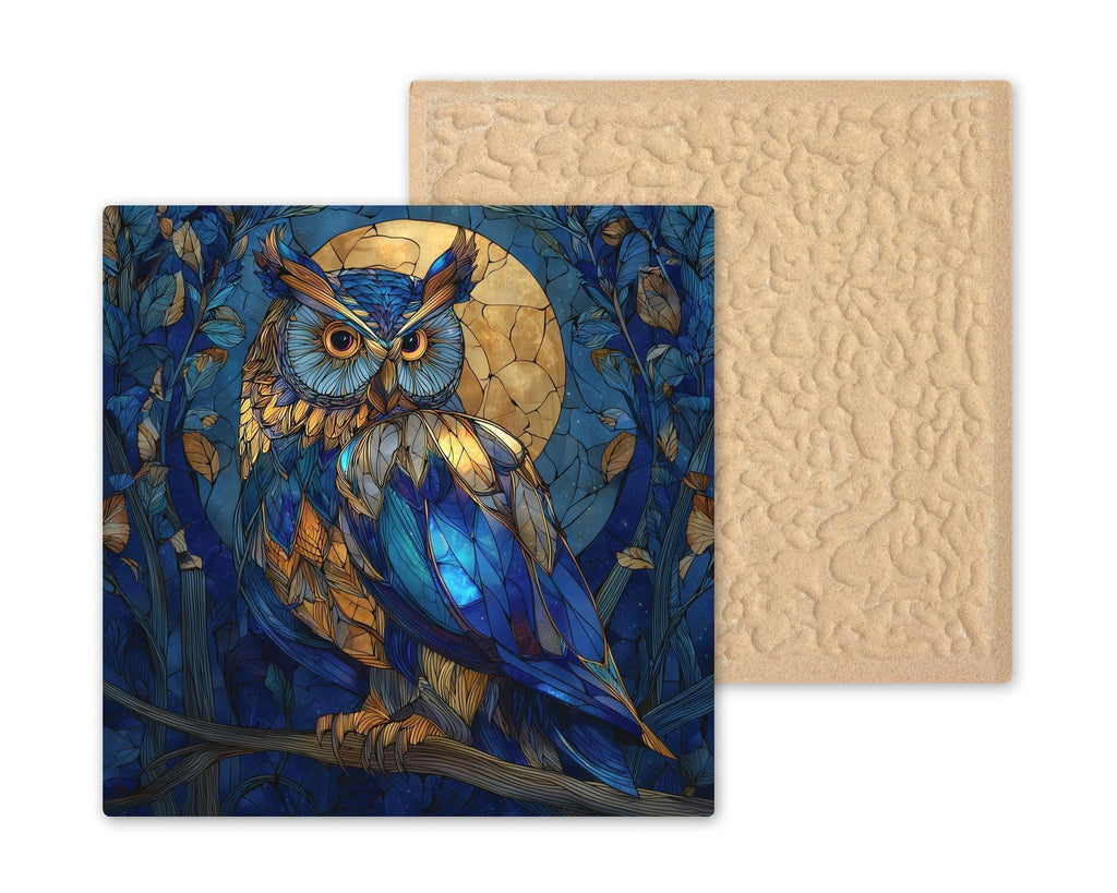Owl Wall Art Ceramic Tile Woodland Gift Nature Forest Decor Owl Lover Art Night Gift Tile