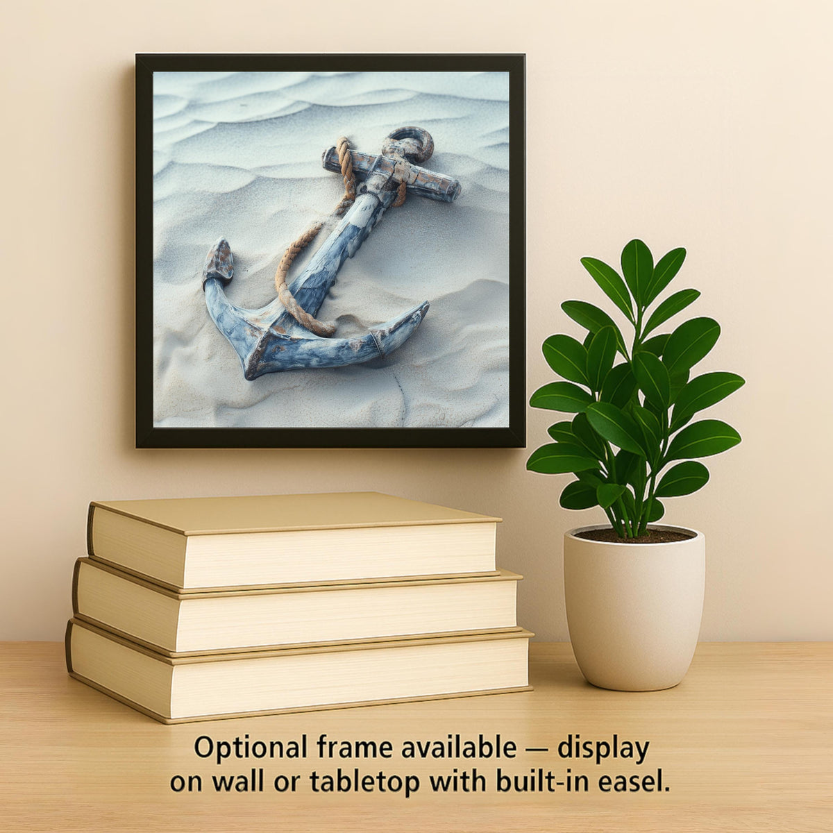 Nautical Anchor Ceramic Tile Wall Art - Coastal Beach Ocean Seaside Home Decor Marine Inspired