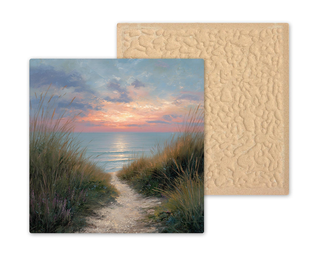 Cape Cod Wall Art Ceramic Tile Coastal Gift Beach Path Decor Sunset Sea Art New England Gift Tile