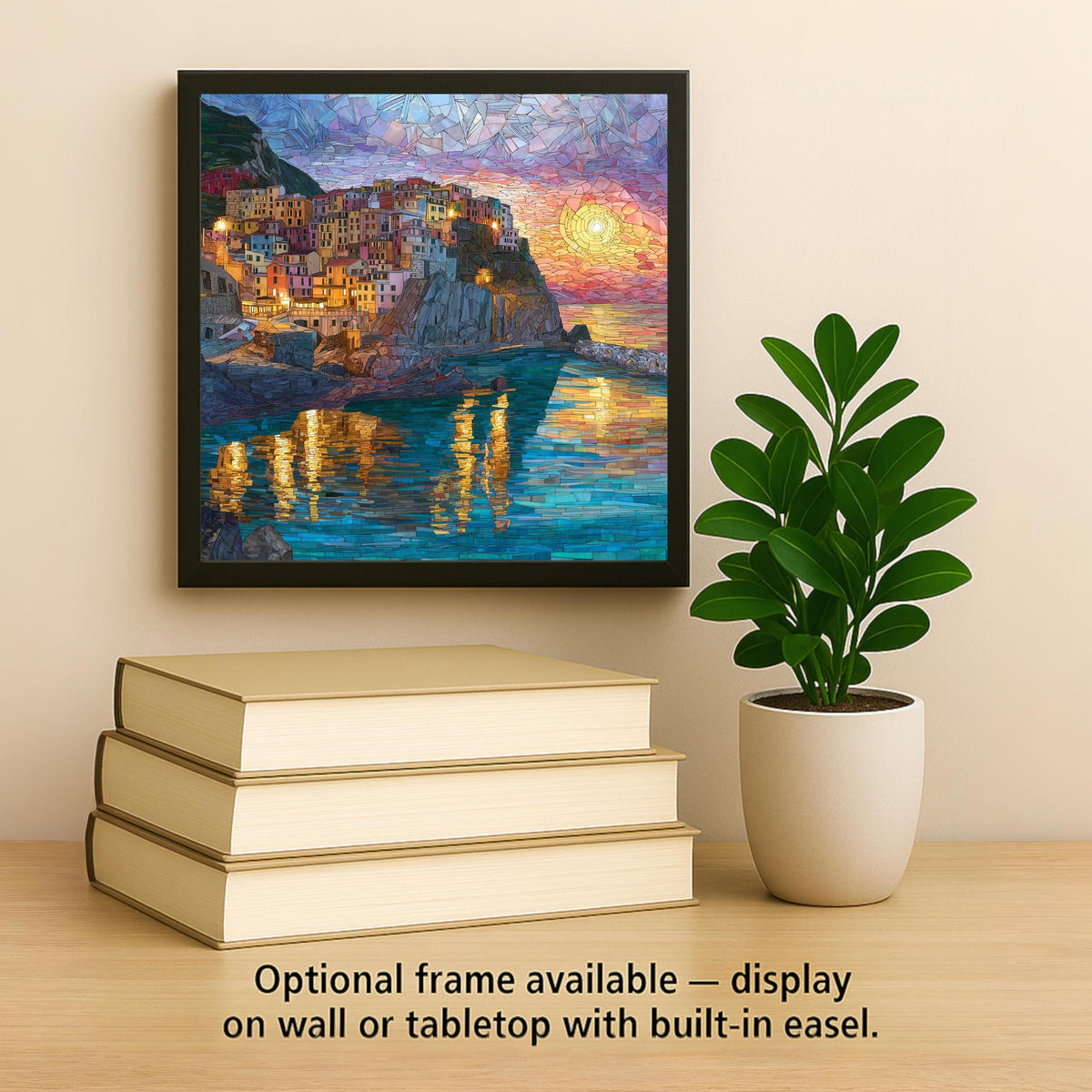 Cinque Terre Wall Art Ceramic Tile Italy Gift Italian Riviera Decor Cliffside Village Art Travel Lover Gift Tile