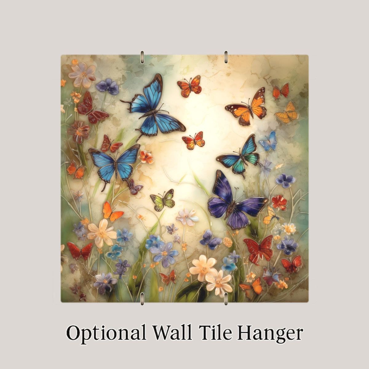 Butterfly Garden Wall Art Ceramic Tile Stained Glass Style Memorial Gift Garden Decor Butterfly Lover Sympathy Art Nature Gift Tile