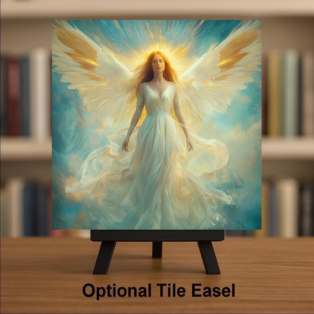 Angel Ceramic Art Tile: Faith Wall Decor Christian Gift Religious Home Decor Wall Art Prayer Room Spiritual Heavenly Faith Home Decor