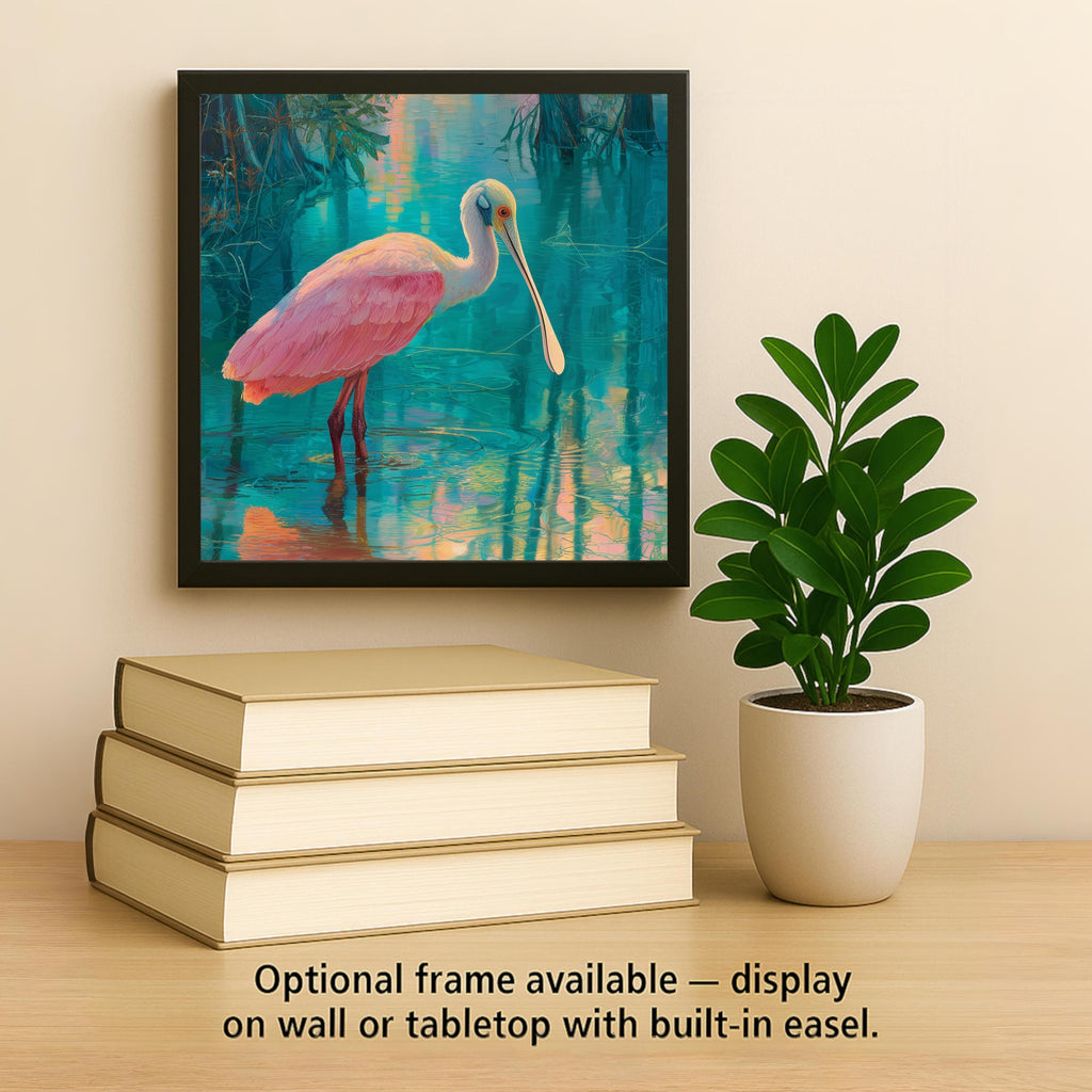 Spoonbill Ceramic Art Tile: Coastal Wall Decor Beach House Accent Ocean Home Decor Wall Art