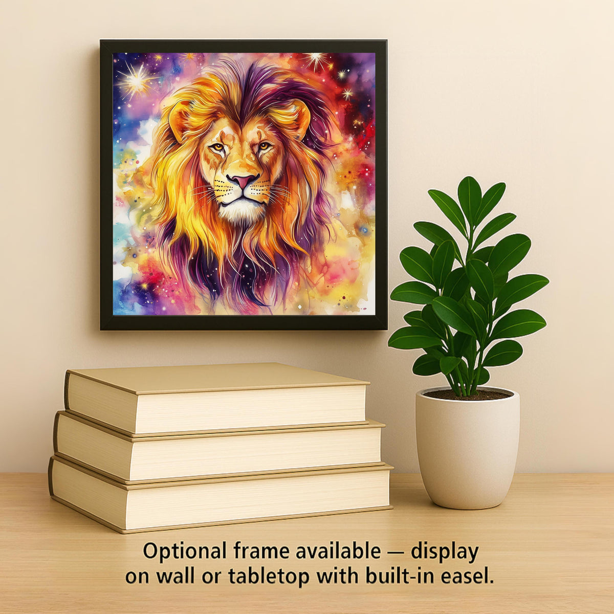 Leo Zodiac Wall Art Ceramic Tile Astrology Gift Watercolor Lion Decor Star Sign Art Leo Lover Gift Tile