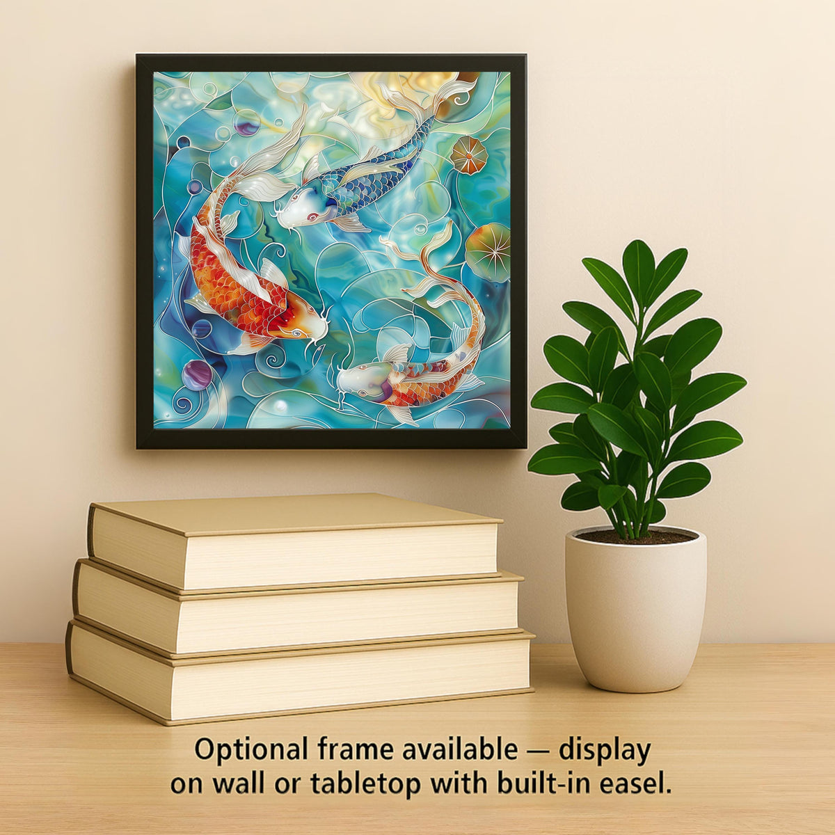 Koi Fish Wall Art Ceramic Tile Japanese Gift Zen Decor Vibrant Nature Art Koi Fish Lover Asian Art Gift Tile