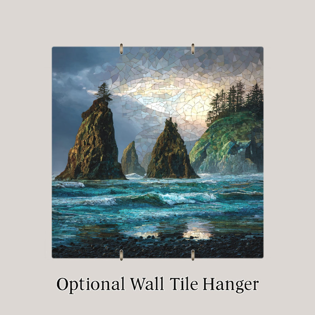 Ruby Beach Wall Art Ceramic Tile Washington Gift Olympic Park Decor Pacific Coast Art PNW Gift Nature Tile