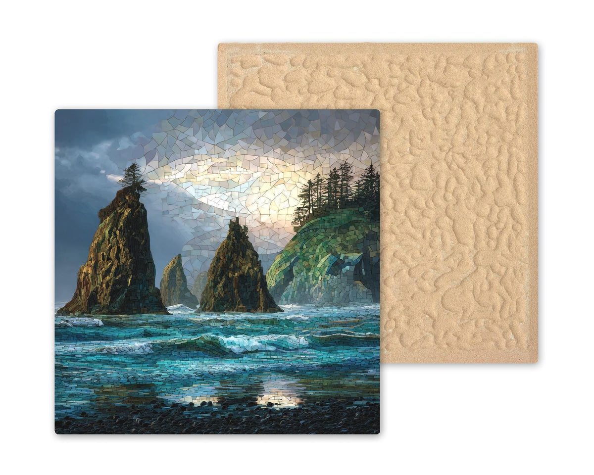 Ruby Beach Wall Art Ceramic Tile Washington Gift Olympic Park Decor Pacific Coast Art PNW Gift Nature Tile
