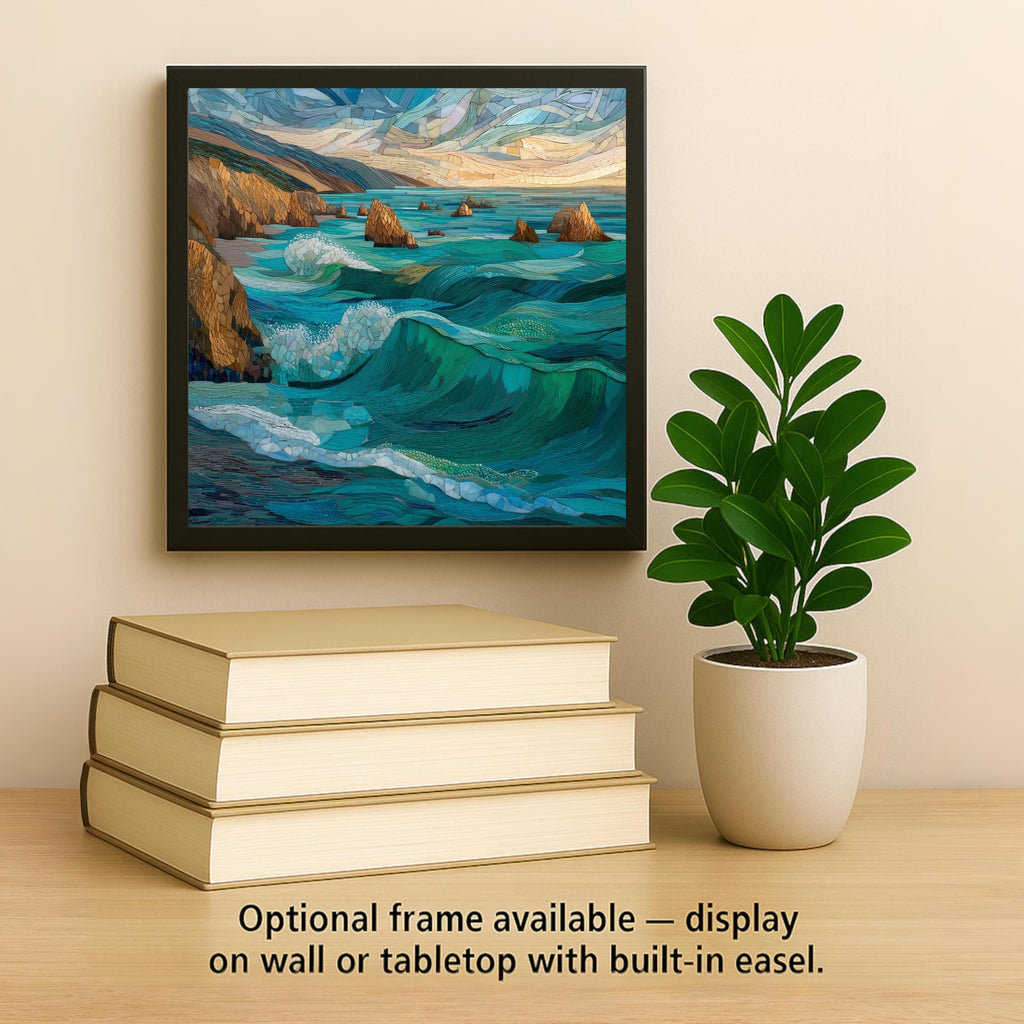 Big Sur Ocean Wall Art Ceramic Tile California Waves Gift Beach Cottage Decor Coastal Nature Art Gift Tile