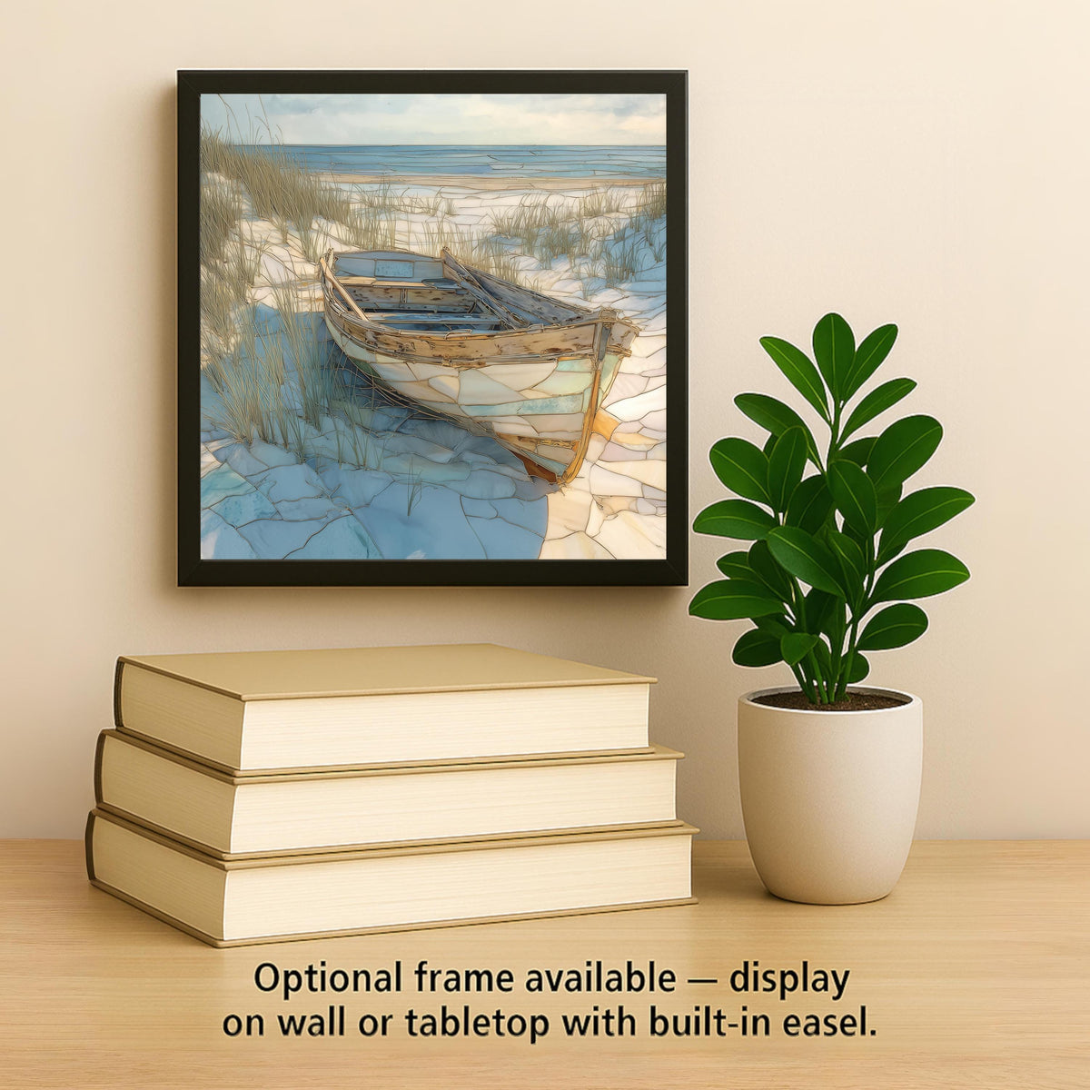 Row Boat Wall Art Ceramic Tile Coastal Shore Gift Nautical Decor Weathered Skiff Art Beach Lover Gift Tile