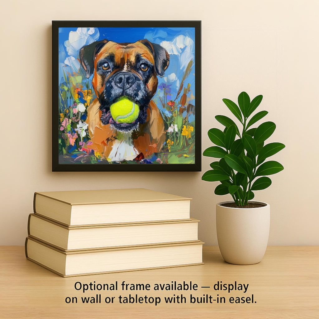 Boxer Wall Art Ceramic Tile – Let’s Play Fetch – Boxer Dog Wall Decor – Boxer Dog Gift – Colorful Dog Wall Decor – Dog Lover Home Decor