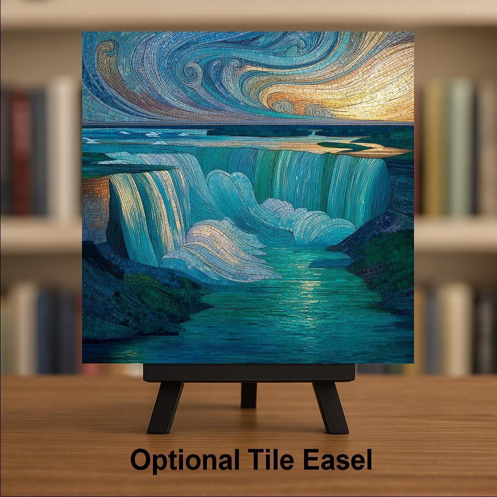 Niagara Falls Wall Art Ceramic Tile Waterfall Landscape Decor New York Travel Gift Nature Wall Decor Souvenir Accent Tile