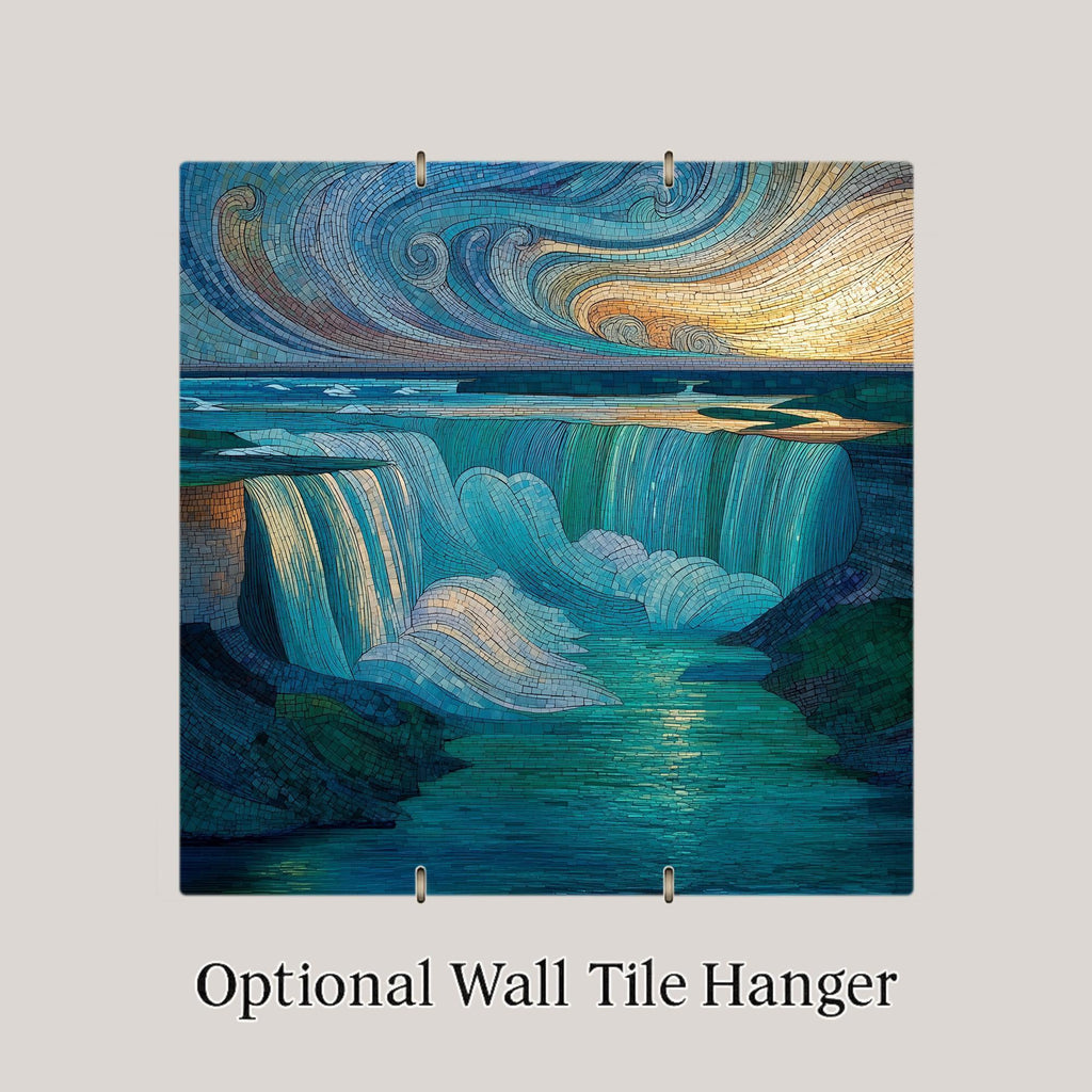 Niagara Falls Wall Art Ceramic Tile Waterfall Landscape Decor New York Travel Gift Nature Wall Decor Souvenir Accent Tile