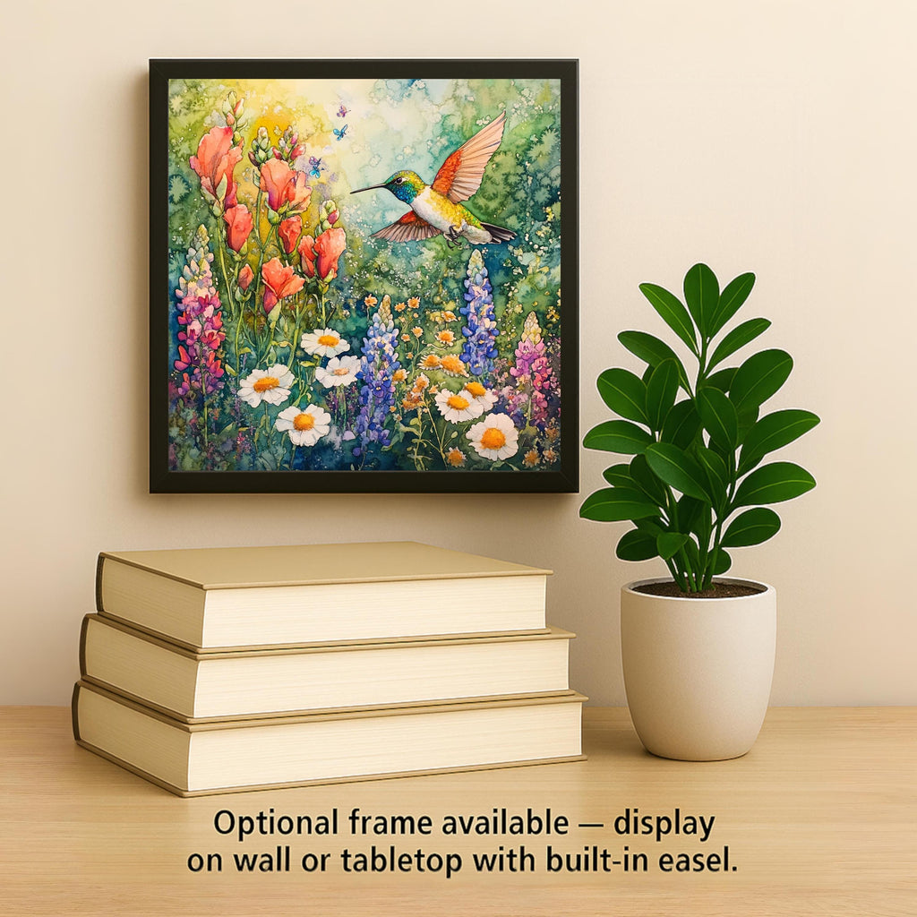 Hummingbird Stained Glass Style Ceramic Art Tile: Memorial Keepsake Sympathy Gift Remembrance Home Decor Wall Art Memorial Bird Garden Sy